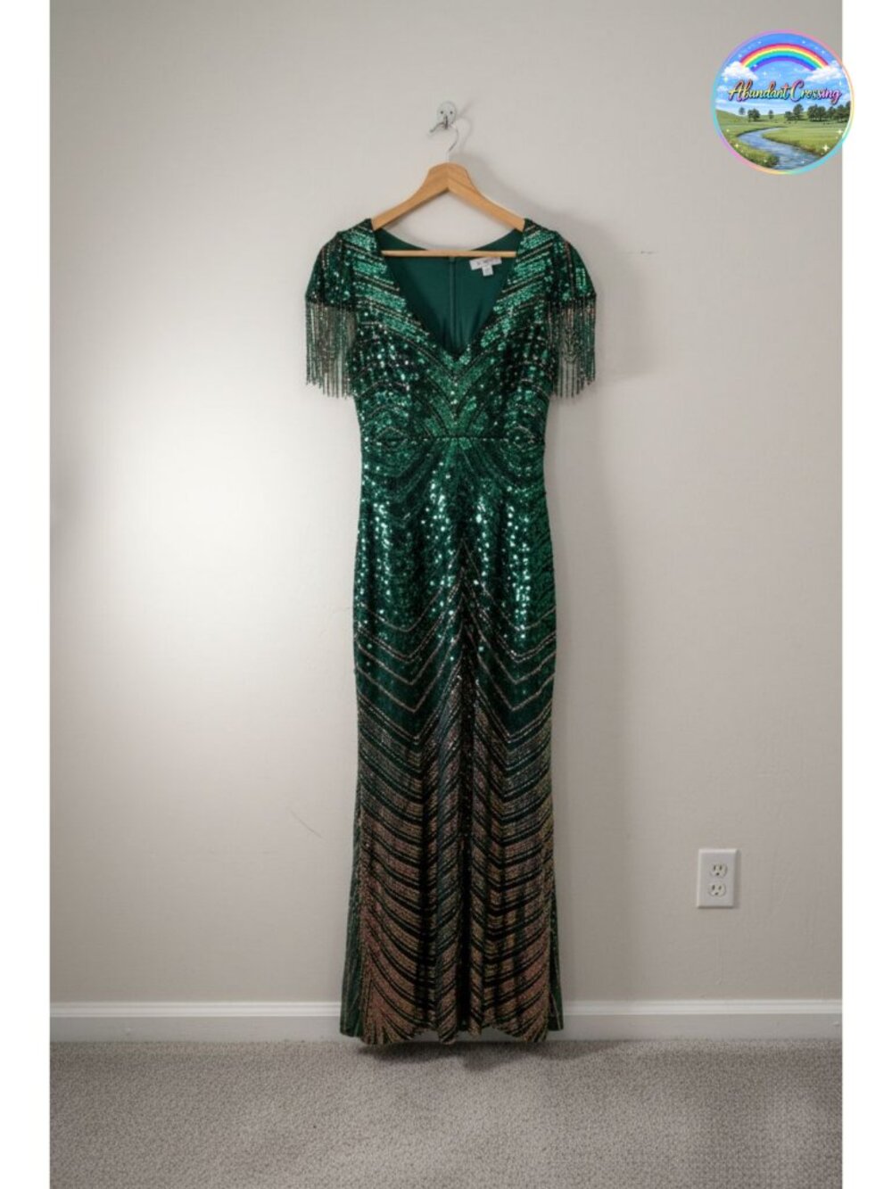 Mermaid Sequin Bodycon Maxi Prom Dress V Neck Evening Party